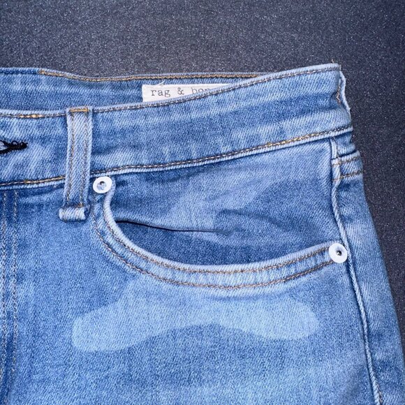 Rag & Bone Womens 28 Cate Mid Rise Ankle Skinny Blue Camo Cropped Jeans - Picture 7 of 14
